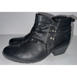 Earth Origins Anika Ankle Boots Black Size 10 Women’s Soft Leather
